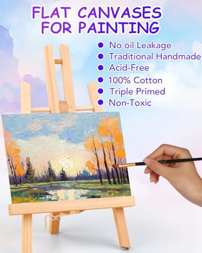 5x7 Inch Canvas Boards for Painting, 8 Pack Primed Acid-Free Blank Canvas Panels, Mini Canvas for Beginners & Artist, Small Canvases for Painting for Classroom and Painting Parties. - Image 3