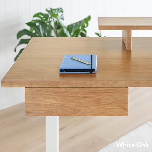 Desky Minimal Under Desk Drawer – Slim Pull-Out Metal Storage Organizer for Sit-Stand Desks, Smooth Glide, Space-Saving Design, Easy Mount, Walnut Hardwood & Space Gray Frame - Image 4
