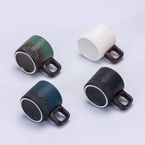 Zurucily Espresso Cups Set of 2, 2 oz Ceramic Espresso Cups, Demitasse Cups for Tea or Coffee (Gray) - Image 4