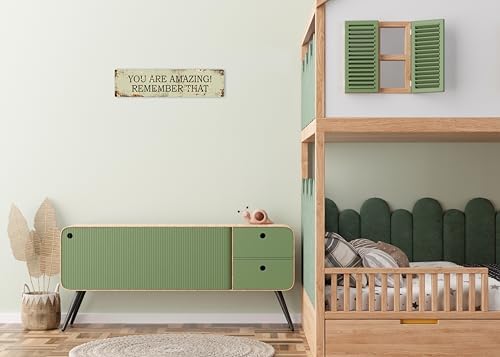 AWISZZZ Metal Sign Door Accessories Wall Decor Signs You Are Amazing Remember That Colorful Inspirational Quotes Motivational Front Saying For Classroom Bedroom Playroom Nursery Decor 4x16 In - Image 5