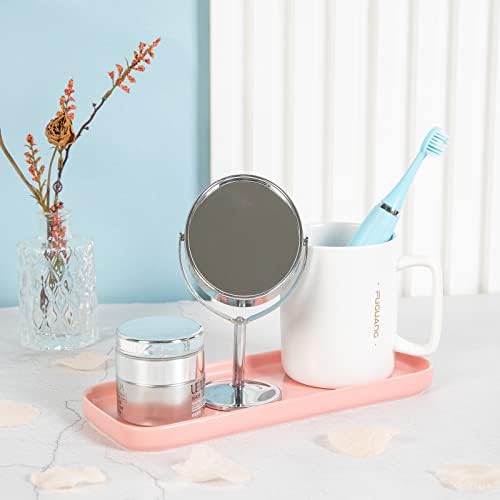 Ceramic Bathroom Tray,Kitchen Sink Organizer Tray,Cosmetics Holder (Pink) - Image 2