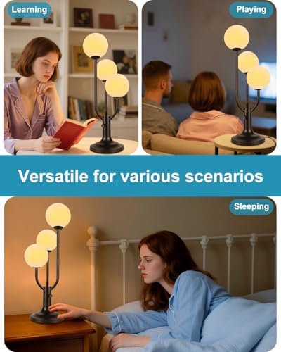 Lightdot Globe Black Table Lamp for Bedroom Gift G9 Bulbs Included Dimmable - Image 6