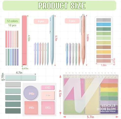 Jutom 41 Pcs Aesthetic Book Annotation Kit with Pencil Bag Bible Journaling Kit Notebook Sticky Note Tab Highlighter Black Ink Pen Page Marker School Office Supplies Christmas Bible Lover Gift(Green) - Image 4