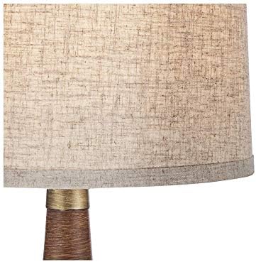 Rexford 24" High Table Lamp Walnut Finish Mid-Century Modern Faux Wood - Image 5