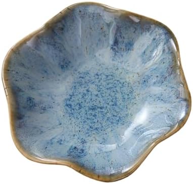 Ceramic Jewelry Storage Tray, 1-Count Irregular-Shaped Storage Holder for Jewelry, Keys and Sundries, Modern Aesthetic Home Organizer for Living Room, Bedroom, Bathroom and Kitchen (Blue) by Unknown