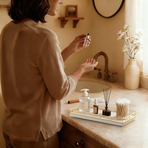 Bathroom Vanity Tray for Countertop, 12" x 6" Oak Wood Toilet Tank Tray - Image 6