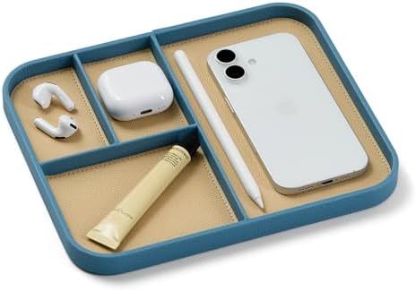 Nordik Leather Valet Tray - Medium EDC Tray - Nordik Blue 9.5 x 7.9 in by NordikByDesign