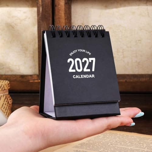 Mini Desk Calendar 2027-2028 - Use January 2027 to June 2028, Small Standing Desk Calendars with Stickers for Home Office School, 250gsm Thick Paper (Mini Black) - Image 6