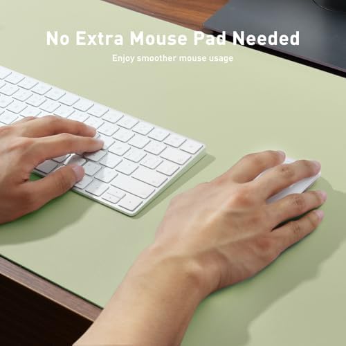 Aothia Leather Desk Pad Protector, Office Desk Mat, Large Mouse Pad, Non-Slip PU Leather Desk Blotter, Laptop Desk Pad, Waterproof Desk Writing Pad for Office and Home (48"x17", Grass Green) - Image 3