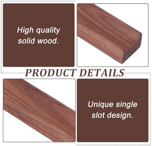 PLIGREAT Single Walnut Wood Pen Tray Wooden Desk Pencil Organizer Holder Minimalist Single Pen Rest for Office Stationery Desk Decor Retro Home Bedroom Decoration, 7.87x1.18x0.78inch - Image 3