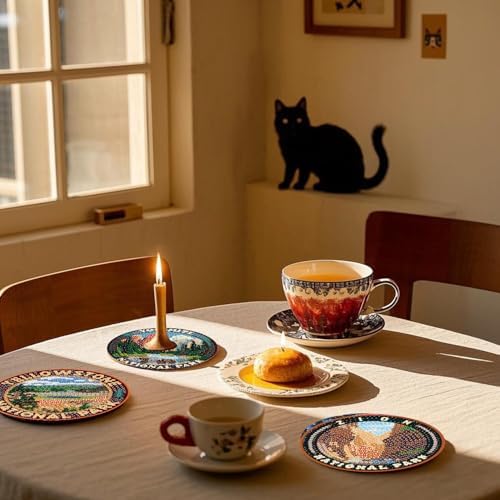 8 Pcs National park Diamond Art Coasters Kits,Diamond Painting Coasters ﻿ ﻿ - Image 2
