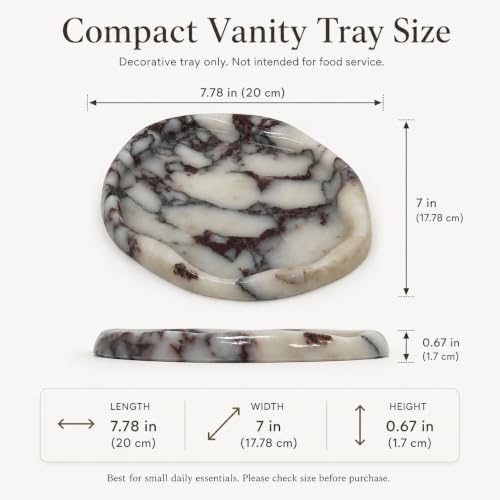 Natural Marble Vanity Tray, 7.78 x 7 in Organizer - Image 2
