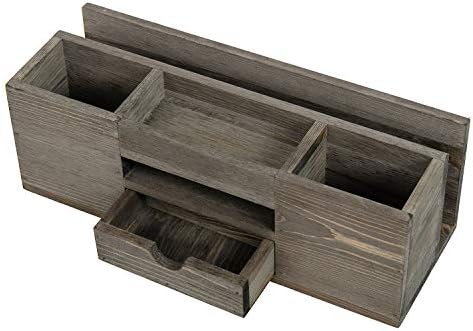 Liry Products Brown Wooden Desktop Organizer Multiple Compartments Rack Shelf Drawer Tabletop Wood Storage Cabinet Office Supplies Caddy Document Stationery Holder Accessory Sorter Vanity Home - Image 3