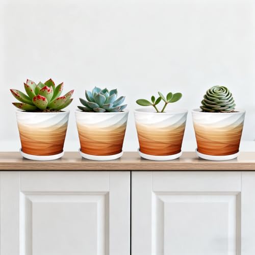 5 Inch Ceramic Plant Pot(5.5 in Diameter, 4 Pack) - Image 4