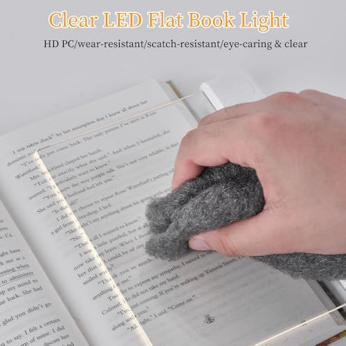 Book Light for Reading in Bed at Night Flat Reading Lights, White - Image 2