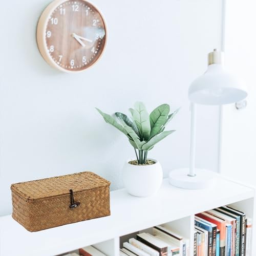 Wicker Storage Basket with Lid, Seagrass Storage Baskets for Organizing - Image 6