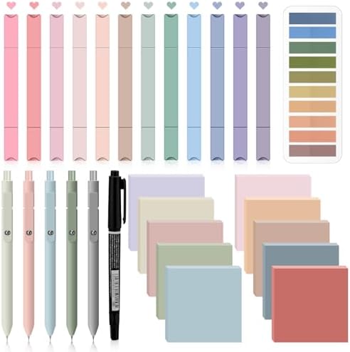 Jutom 38 Pcs Book Annotation Kit for Bible Study, Retro Color, Square by Jutom