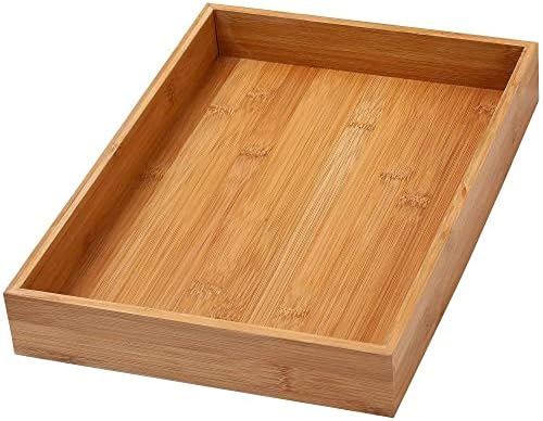 YBM Home Bamboo Drawer Organizer Storage Box for Kitchen Drawer, Junk Drawer, Office, Bedroom, Children Room, Craft, Sewing, and Bathroom, 6x9x2 inch by YBMHome