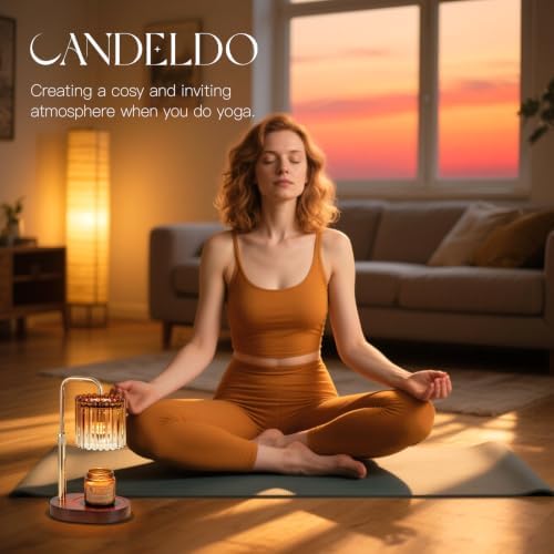 Candeldo Candle Warmer Lamp with Timer: Amber Wax Melt Warmer - Image 5