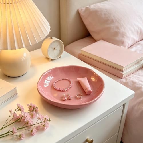 Ceramic Trinket Dish, Irregular Ring Jewelry Tray for Vanity Decor - Image 2