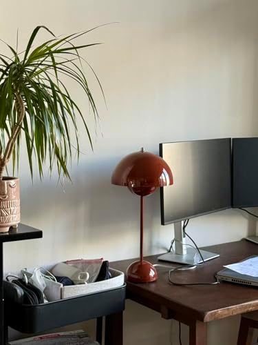 Flower Bud Lamp, Big Mushroom Table Lamp, 20" Tall, Plug-In, Brown Red by Unknown