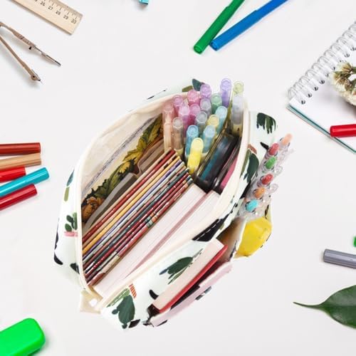 Multiple Pockets Portfolio Organizer with Zipper,Makeup Bag Pencil Pouch - Image 3