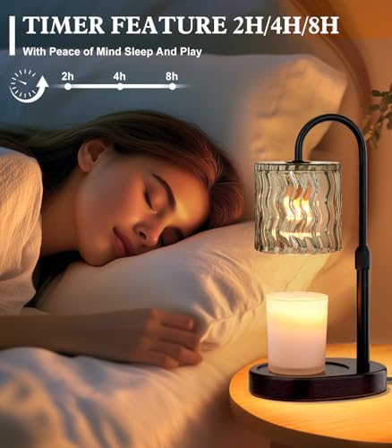 Candle Warmer Lamp Electric Timer: Dimmable Candles Warming Lamps - Height Adjustable Burner Jar - No Flame Scented Melts Wax - All Candle Jars Home Decor Table Light - Image 6