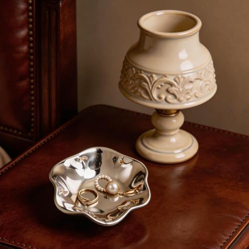 Ceramic Lotus Leaf Trinket Dish, Ring Holder for Jewelry - Image 6