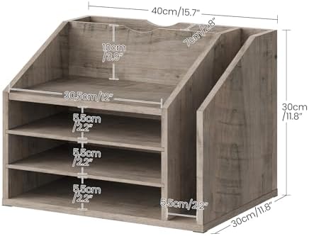 CHOEZON Wooden Desk Organizer with Adjustable Partitions - Image 5