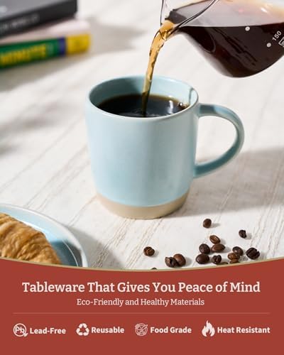 famiware Coffee Mugs Set of 4, Milkyway 13 oz Ceramic Cup Set with Handle - Image 4