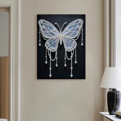 DIY Pearl Painting with Frame, Creative Design, Handmade Stress-Relieving Home Wall Decoration, Includes Frame and Tools-Butterfly-2 - Image 4