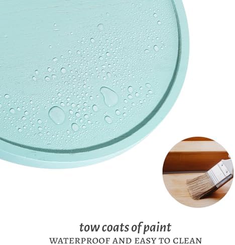 Round Decorative Tray Farmhouse Kitchen Decor Soap Dish, 10" Light Blue - Image 6