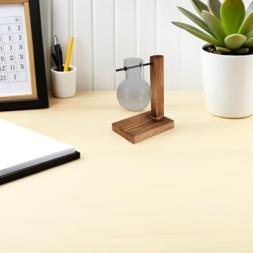 Wood Hydroponic Glass Vase with Stand for Plant Propagation - Image 5
