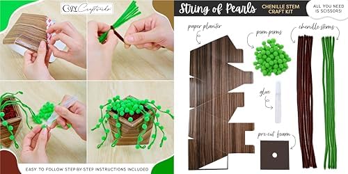 WeVeel Cozy Craftworks Four Plants Chenille Stem Craft Kit Bundle for Teens & Adults – Mindful DIY Plant Craft, Tactile Pipe Cleaner Art Kit with QR Video Tutorials - Image 3