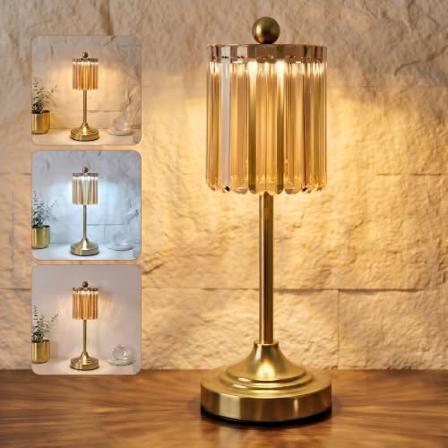 Small Vintage Cordless Table Lamp (Amber-01, 1 Pack) by Unknown