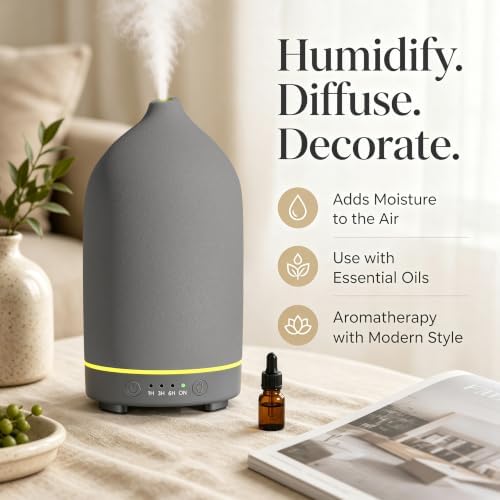Gooamp 200ML Ceramic Essential Oil Diffuser for Home, Stone Diffuser - Image 4