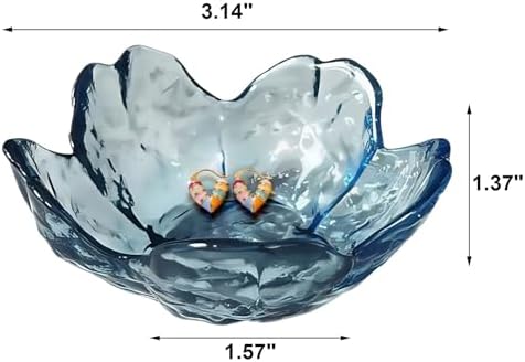 Blue Crystal Flower Jewelry Ring Dish, Clear Trinket Bowl, Cute Nightstand Decor Ring Holder for Women, Home Decor Gifts for Women, Wedding, Birthday, Mother's Day - Image 6