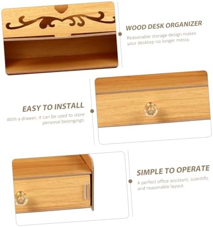 Ipetboom Wood Desk Organizer with Drawer, Large Capacity for Office Use - Image 3