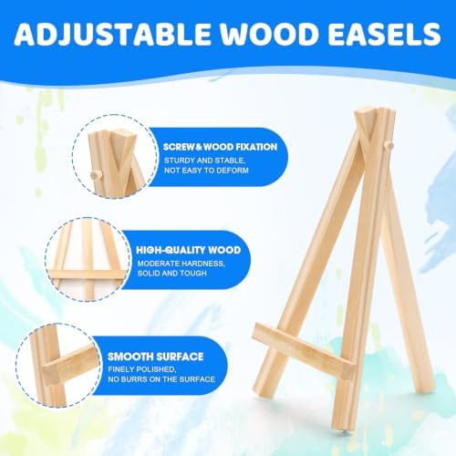 ESRICH 12 Pack Mini Canvas with Easel Set, 4x4” Small Canvases for Painting - Image 3