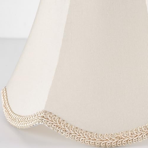 GO&SO Small Scalloped Lamp Shades Set of 2,4"×8"×6.4" Bell Shade Art Decor - Image 4