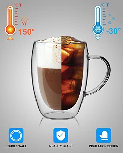 LIBWYS 12oz Double Walled Coffee Cups Glasses Mugs, Borosilicate Glass 2Pcs - Image 6