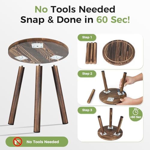 3-Pack Upgrade Thicken Wood Plant Stand Indoor, for 6-12 Inch Pots, Plant Stool Water-resistant Pinewood, Mid Century Modern Decor, Plant Stand 3 Sizes, for Living Room, Balcony, Office(Dark Brown) - Image 4