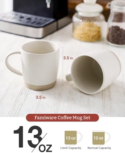famiware Coffee Mugs Set of 4, Milkyway 13 oz Ceramic Cup Set with Handle - Image 3