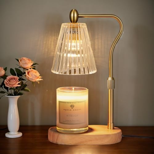 Engpure Candle Warmer Lamp - Candle Warmer Lamp with Timer and Dimmer Adjustable Height,Electric Wax Melt Warmer with 2 Bulbs for Scented Jar Candles Home Decor Mother's Day Gifts, Amber by CandleWarmerLamp