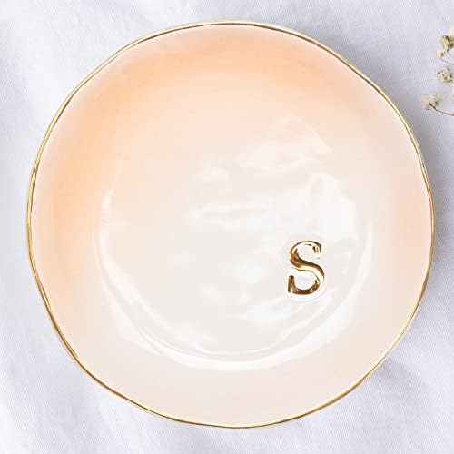 COLLECTIVE HOME - Ceramic Jewelry Tray, Decorative Trinket Dish for Rings Earrings Necklaces Bracelet Watch Keys, Birthday Mother's Day Christmas Gift for Women, 4.75", Colored Surface (S) by COLLECTIVEHOME