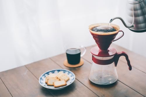 HARIO V60 Pour Over Coffee Starter Set, Size 02, Red - Image 2