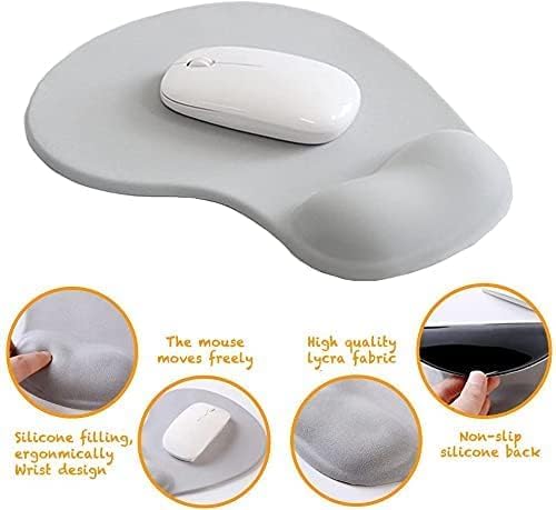 Office Mousepad with Gel Wrist Support - Ergonomic Gaming Desktop Mouse Pad Wrist Rest - Design Gamepad Mat Rubber Base for Laptop Computer -Silicone Non-Slip Special-Textured Surface (08Navy) - Image 2