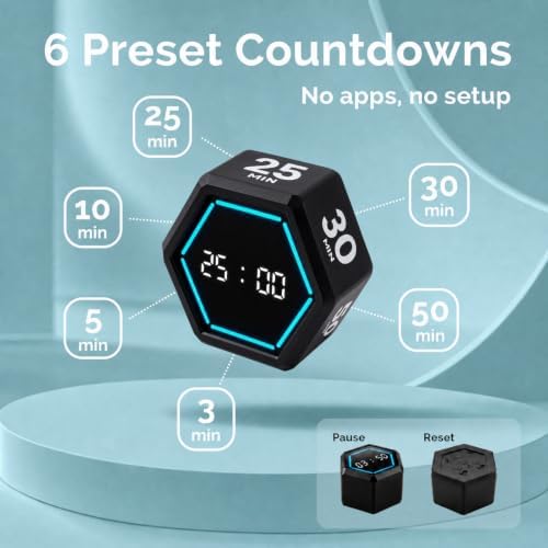 KADAMS Pomodoro Timer Cube, Visual Timer for Kids, Productivity Desk Timer - Image 6