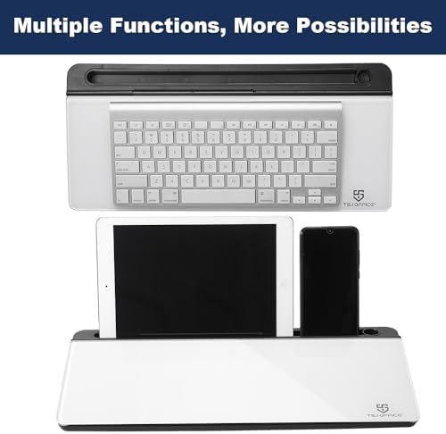 TSJ OFFICE Desktop Whiteboard Dry-Erase-Board - Computer Keyboard Stand White Board Surface Pad with Drawer, Desk Organizers with Accessories for Office, Home, School Supplies - Black - Image 5