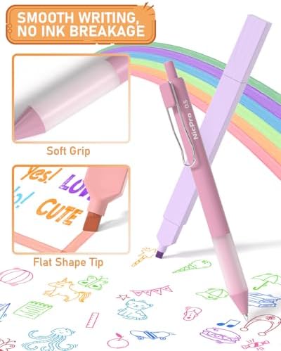 Nicpro Aesthetic Highlighters and Gel Pen set with Case, 33PCS - Image 6